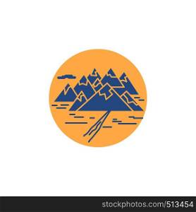 Mountain, hill, landscape, rocks, crack Glyph Icon.. Vector EPS10 Abstract Template background