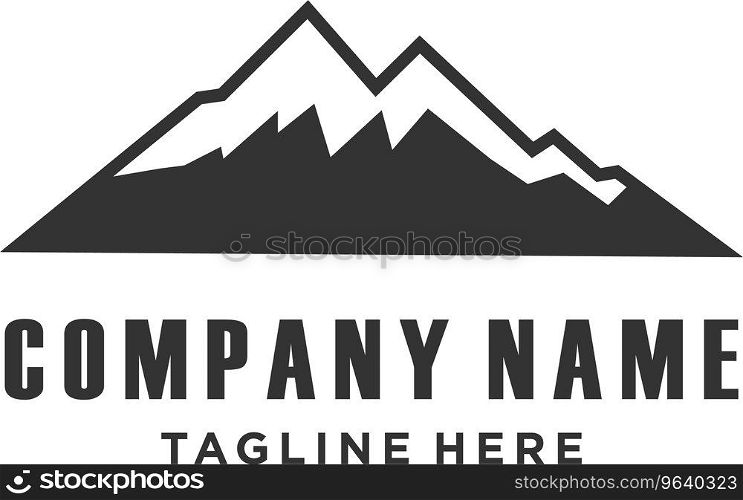 Mountain hill panorama logo design icon Royalty Free Vector