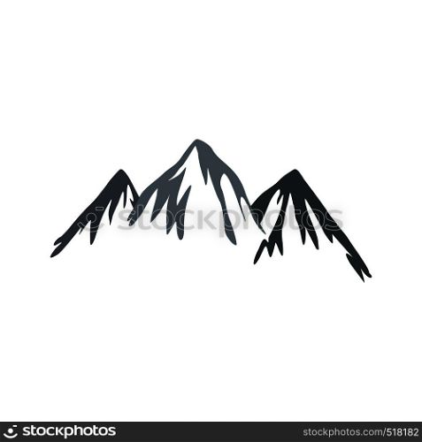 Mountain icon in flat style isolated on white background. Mountain icon, flat style
