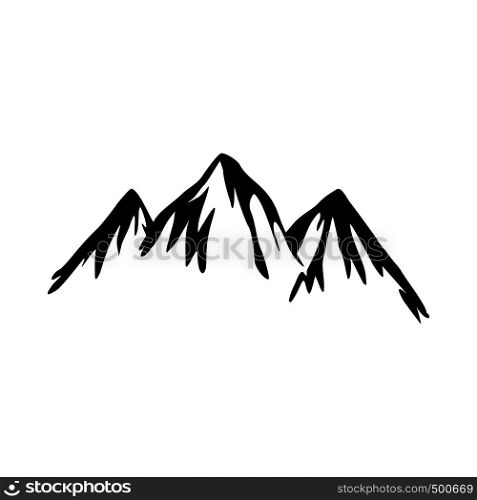 Mountain icon in simple style isolated on white background. Mountain icon, simple style