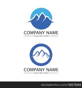 Mountain icon Logo and iceberg Template Vector illustration design