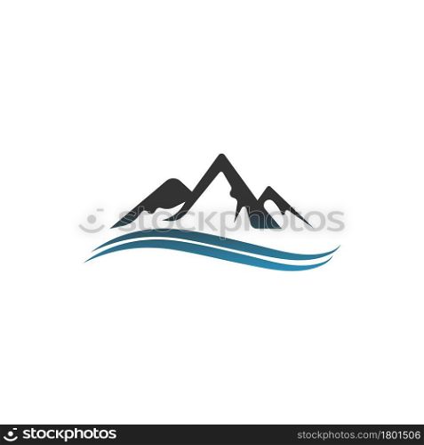 Mountain icon logo design vector illustration template