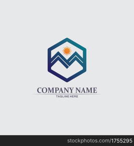 Mountain icon Logo Template Vector illustration design