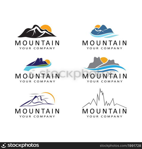 Mountain icon Logo Template Vector illustration design