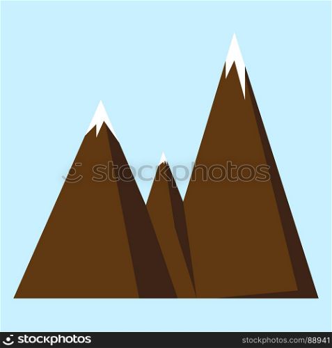 Mountain icon or logotype.. Image of mountains. The symbol tourism, nature. Can be used as a logo or icon. The stock vector.