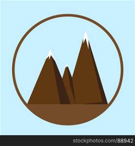 Mountain icon or logotype.. Image of mountains. The symbol tourism, nature. Can be used as a logo or icon. The stock vector.