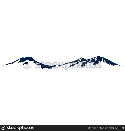 Mountain icon, peak vector logo template illustration.
