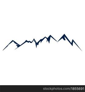 Mountain icon, peak vector logo template illustration.