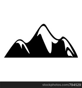 Mountain icon. Simple illustration of mountain vector icon for web design isolated on white background. Mountain icon, simple style