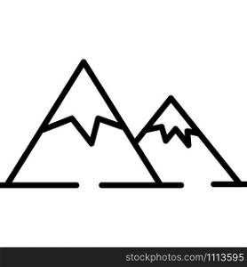 Mountain icon vector. A thin line sign. Isolated contour symbol illustration. Mountain icon vector. Isolated contour symbol illustration