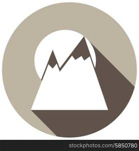 Mountain icon with a long shadow