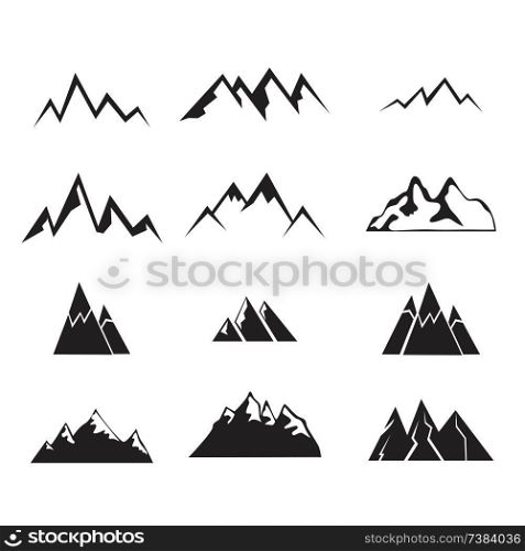 Mountain icons set.