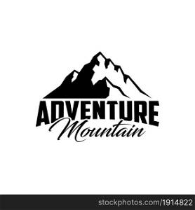 "Mountain illustration with text "Adventure Mountain", logo design related to outdoor activity"