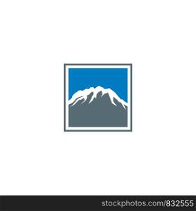 Mountain in Square Logo Illustration Design. Vector EPS 10.