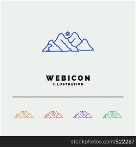 mountain, landscape, hill, nature, scene 5 Color Line Web Icon Template isolated on white. Vector illustration. Vector EPS10 Abstract Template background