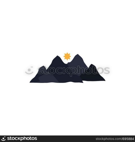mountain, landscape, hill, nature, scene Flat Color Icon Vector