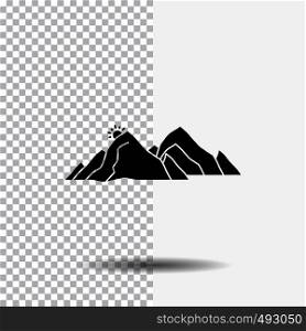 mountain, landscape, hill, nature, scene Glyph Icon on Transparent Background. Black Icon. Vector EPS10 Abstract Template background