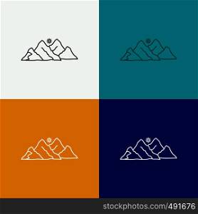 mountain, landscape, hill, nature, scene Icon Over Various Background. Line style design, designed for web and app. Eps 10 vector illustration. Vector EPS10 Abstract Template background