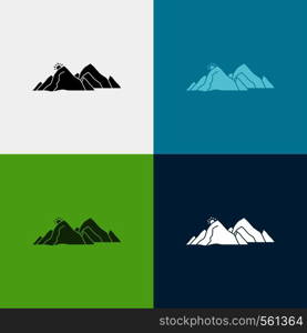 mountain, landscape, hill, nature, scene Icon Over Various Background. glyph style design, designed for web and app. Eps 10 vector illustration. Vector EPS10 Abstract Template background