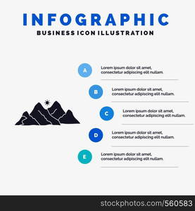 mountain, landscape, hill, nature, scene Infographics Template for Website and Presentation. GLyph Gray icon with Blue infographic style vector illustration.. Vector EPS10 Abstract Template background