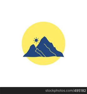 mountain, landscape, hill, nature, sun Glyph Icon.. Vector EPS10 Abstract Template background