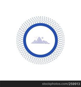 mountain, landscape, hill, nature, sun Glyph Icon. Vector isolated illustration