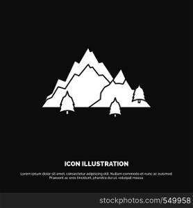 mountain, landscape, hill, nature, tree Icon. glyph vector symbol for UI and UX, website or mobile application. Vector EPS10 Abstract Template background