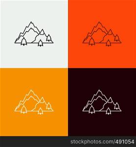 mountain, landscape, hill, nature, tree Icon Over Various Background. Line style design, designed for web and app. Eps 10 vector illustration. Vector EPS10 Abstract Template background