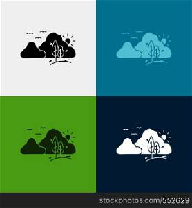 mountain, landscape, hill, nature, tree Icon Over Various Background. glyph style design, designed for web and app. Eps 10 vector illustration. Vector EPS10 Abstract Template background