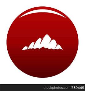 Mountain landscape icon. Simple illustration of mountain landscape vector icon for any design red. Mountain landscape icon vector red