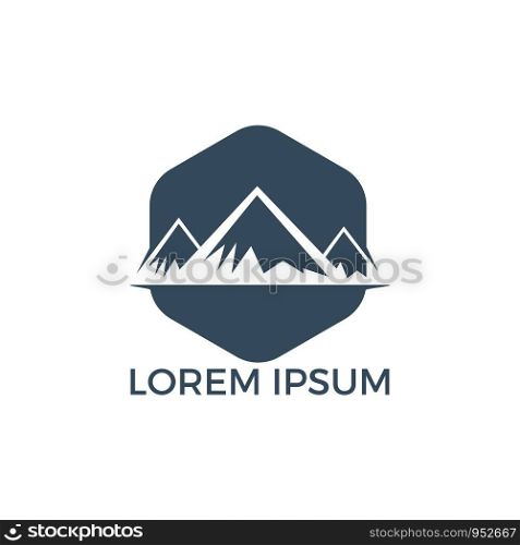 Mountain landscape logo design. Hiking travel and adventure concept design.