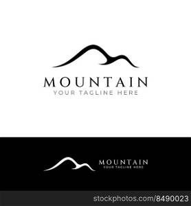 Mountain landscape view, with a minimalist design. Logo for photographers, climbers and adventurers.