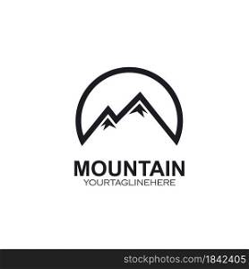 Mountain line circle icon vector illustration design concept web