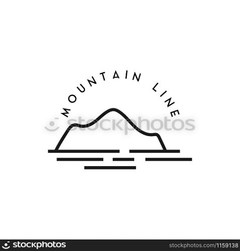 Mountain line icon design template vector isolated illustration. Mountain line icon design template vector isolated