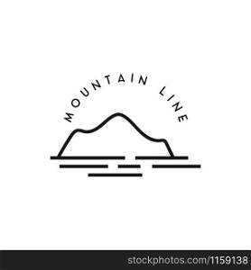 Mountain line icon design template vector isolated illustration. Mountain line icon design template vector isolated