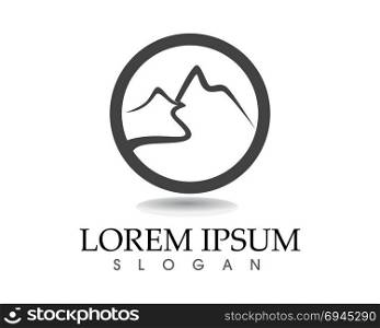 Mountain logo and symbols template icons vector app