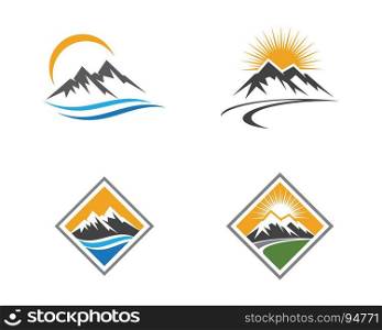 Mountain Logo Business Template. High Mountain icon Logo Business Template Vector