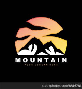Mountain Logo Design, Vector Place For Nature Lovers Hiker