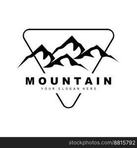 Mountain Logo Design, Vector Place For Nature Lovers Hiker