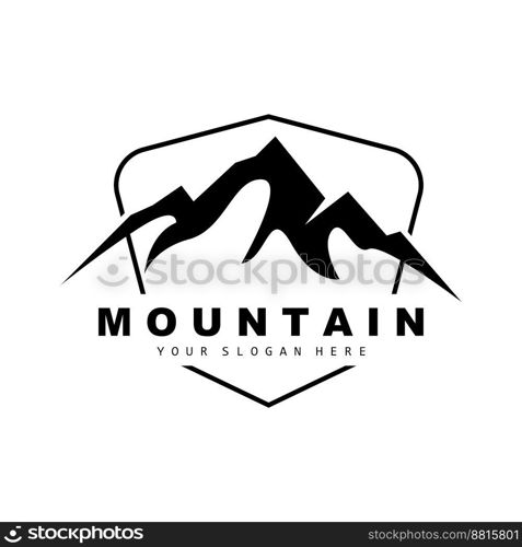 Mountain Logo Design, Vector Place For Nature Lovers Hiker