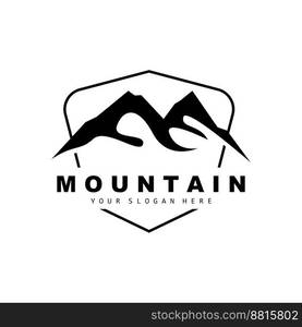 Mountain Logo Design, Vector Place For Nature Lovers Hiker