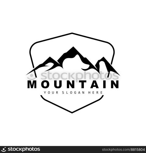 Mountain Logo Design, Vector Place For Nature Lovers Hiker