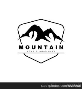 Mountain Logo Design, Vector Place For Nature Lovers Hiker