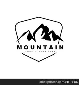 Mountain Logo Design, Vector Place For Nature Lovers Hiker