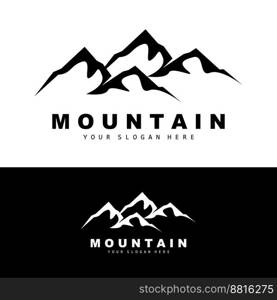 Mountain Logo Design, Vector Place For Nature Lovers Hiker