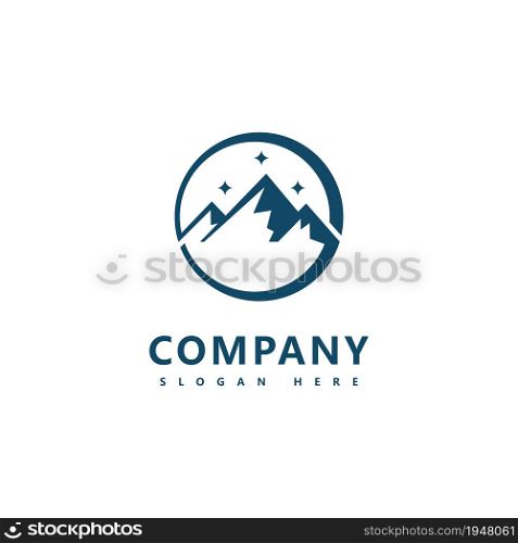 Mountain logo icon desain vektor template