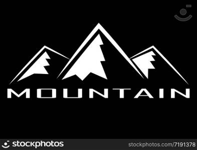 Mountain Logo, Monochrome emblem mountain, Vector illustrator