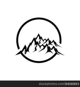 Mountain Logo, Nature Landscape View Design, Climbers And Adventure, Template Illustration