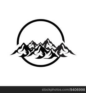 Mountain Logo, Nature Landscape View Design, Climbers And Adventure, Template Illustration