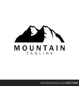 Mountain Logo, Simple Silhouette Design, Nature Landscape Vector Icon, Illustration Template